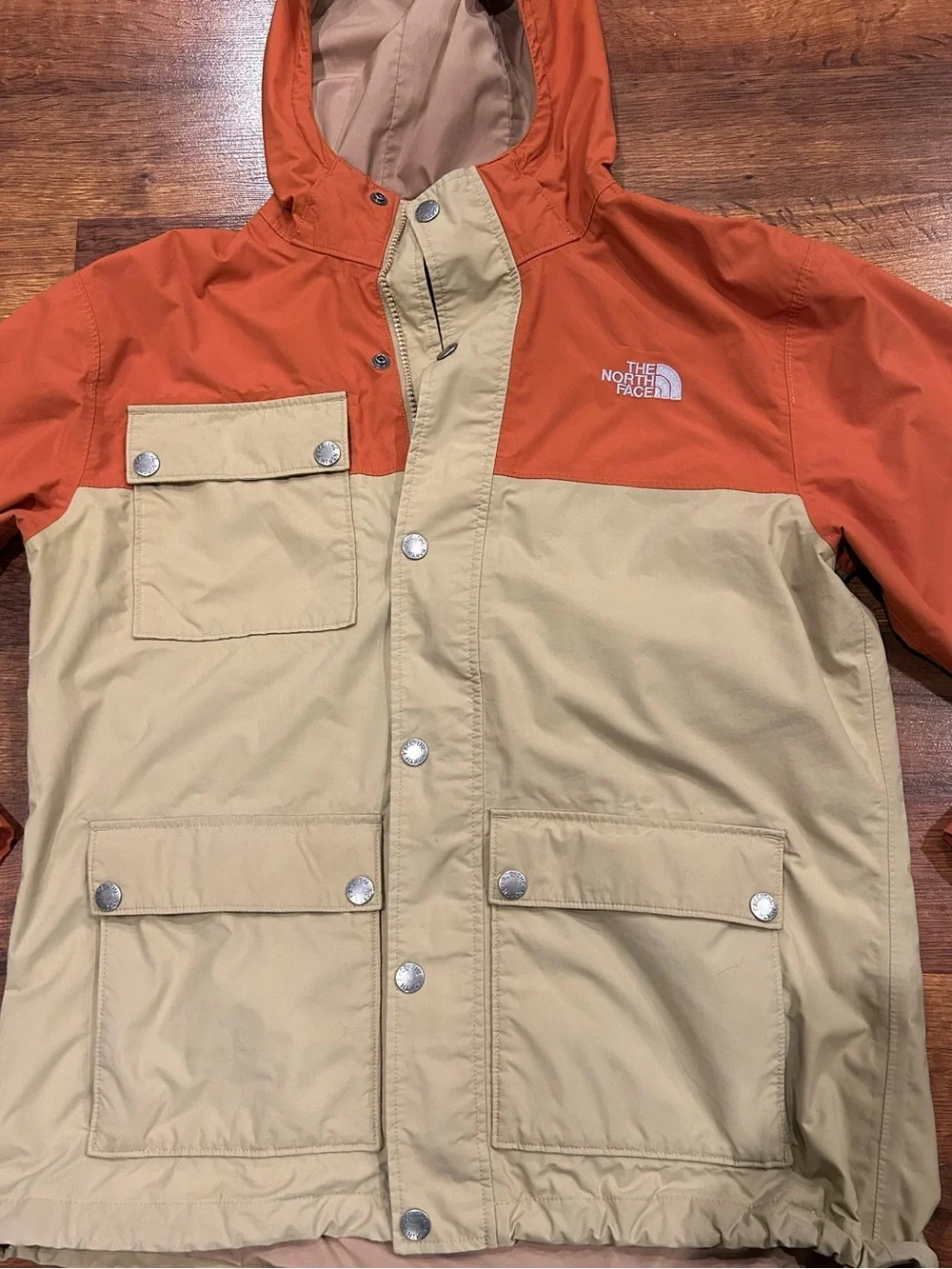 The North Face HyVent Orange And Tan Mountain Parka Men's Medium Jacket